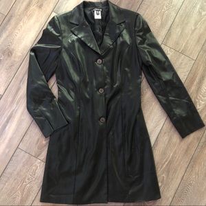 bebe Faux Leather Trench Coat